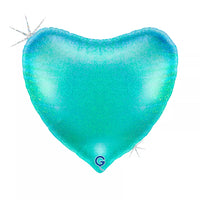 Grabo Glitter Tiffany 36" Heart Foil Balloon