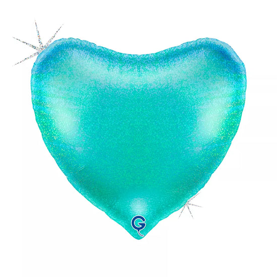 Grabo Glitter Tiffany 36" Heart Foil Balloon