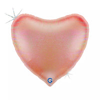 Grabo Glitter Rose Gold 36" Heart Foil Balloon
