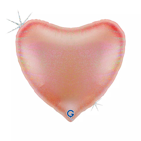Grabo Glitter Rose Gold 36" Heart Foil Balloon