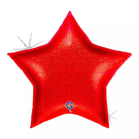 Grabo Glitter Red 36" Star Foil Balloon