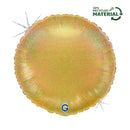 Grabo Gold Glitter Holo 18" Round Foil Balloon