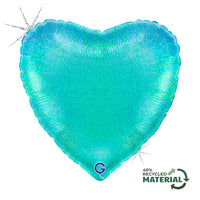 Grabo Tiffany Glitter Holo 18" Heart Foil Balloon