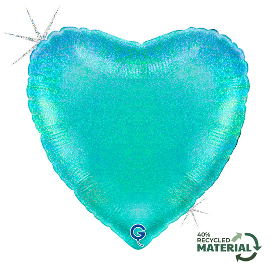Grabo Tiffany Glitter Holo 18" Heart Foil Balloon