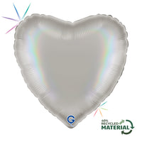 Grabo Platinum Pure Holo 18" Heart Foil Balloon