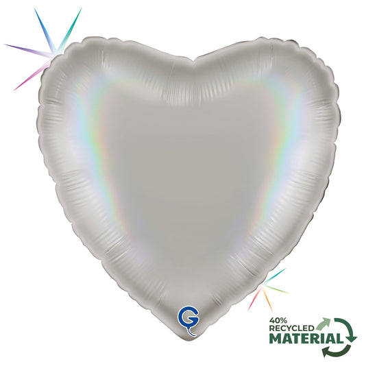 Grabo Platinum Pure Holo 18" Heart Foil Balloon