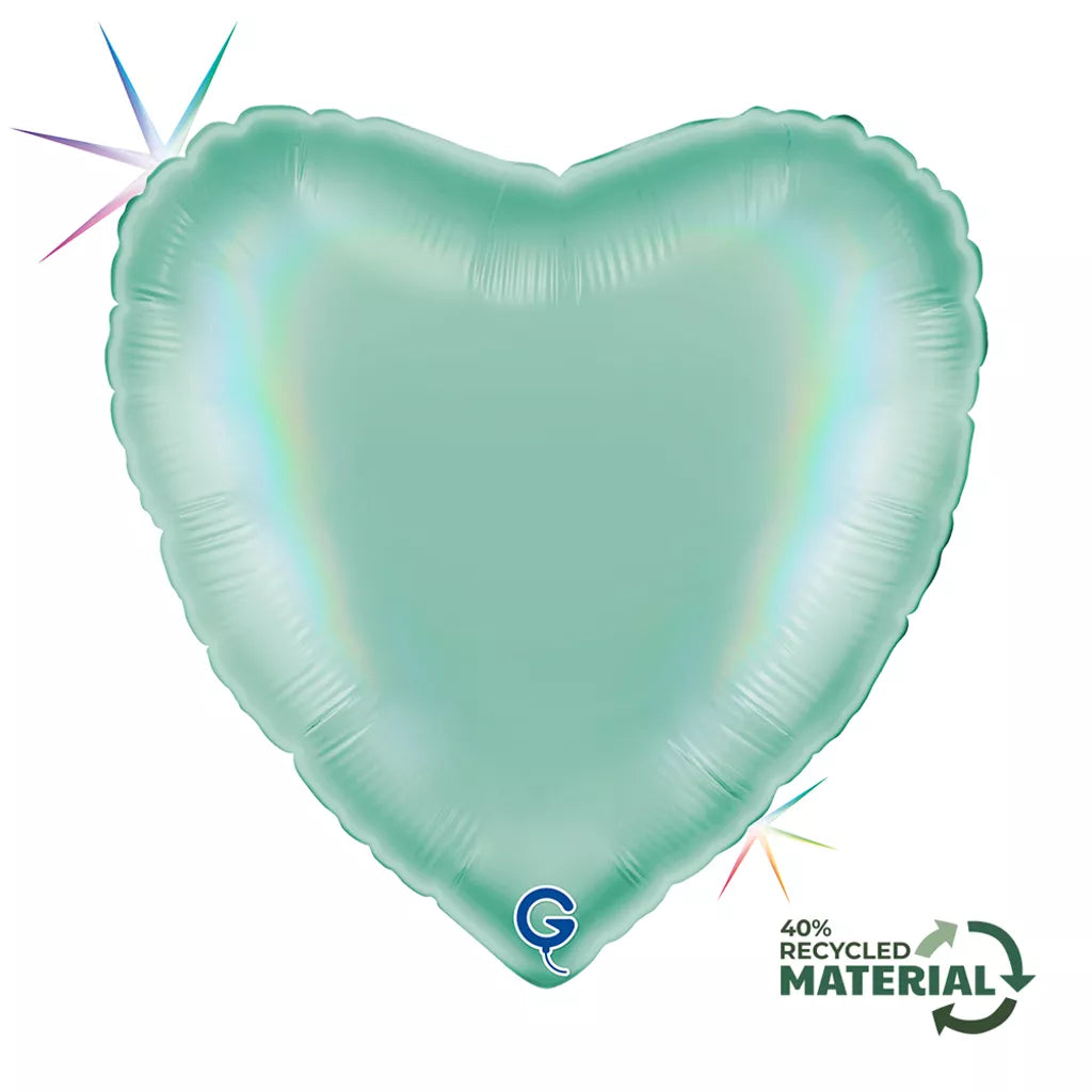 Grabo Tiffany Rainbow Holo 18" Heart Foil Balloon