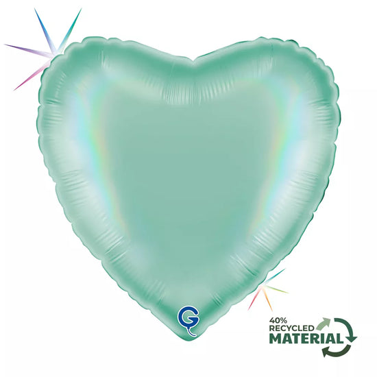 Grabo Tiffany Rainbow Holo 18" Heart Foil Balloon