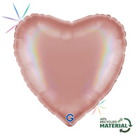 Grabo Platinum Rose Holo 18" Heart Foil Balloon