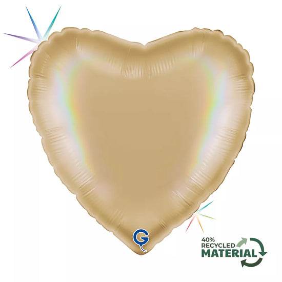 Grabo Champagne Rainbow Holo 18"  Heart Foil