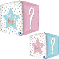 Grabo Gender Reveal 15" 4D Cube Foil Balloon