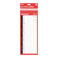 Calendar Superslim Red & Black 2027 12pk