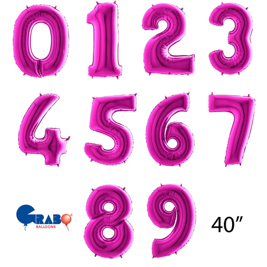 Grabo Foil Balloon Purple 40" Numbers 0 - 9