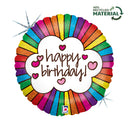 Grabo Retro Rainbow Birthday 18" Foil Balloon