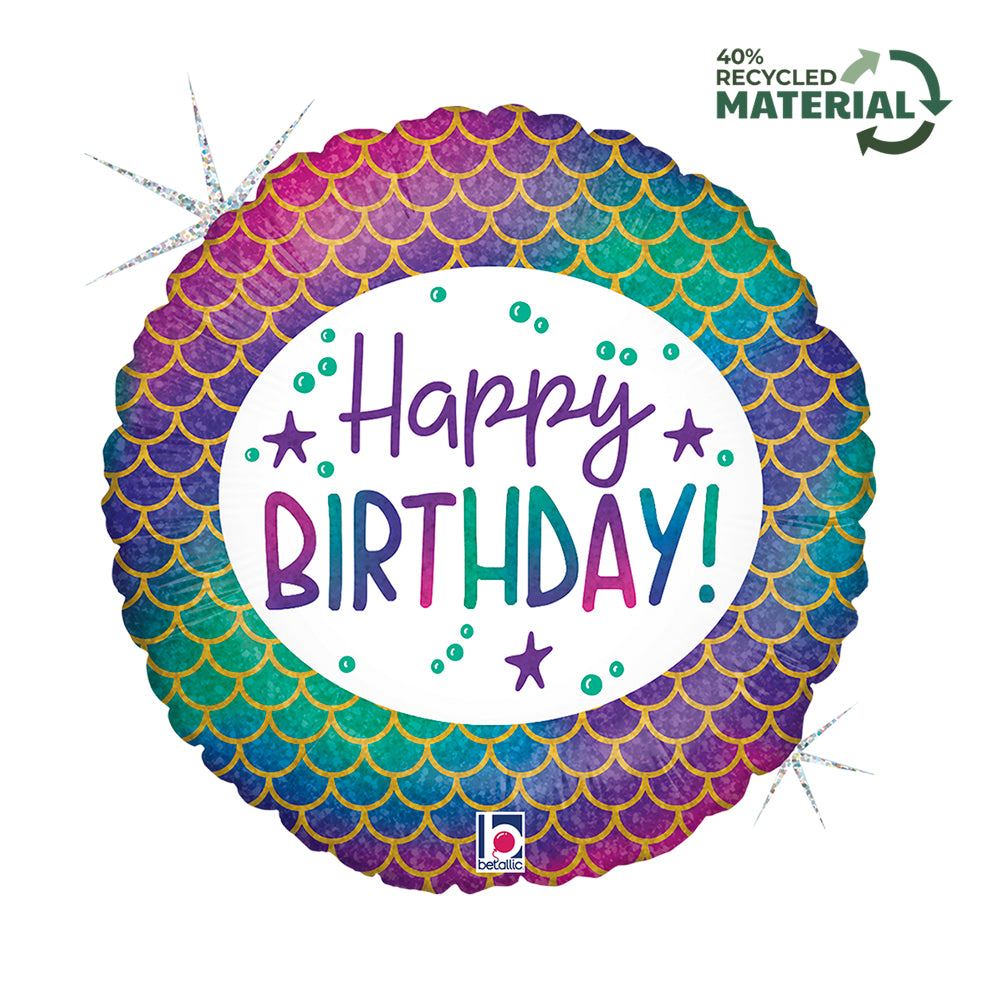Grabo Glitter Mermaid Birthday 18" Foil Balloon