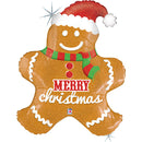 Foil Blln Shape Gingerbread Christmas