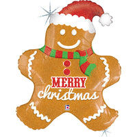 Foil Blln Shape Gingerbread Christmas