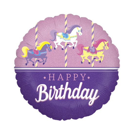 Grabo Carousel Birthday 18" Foil Balloon