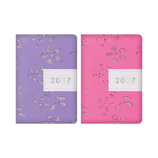 Diary Pocket WTV Fabric Glitter Floral 2027 18pk