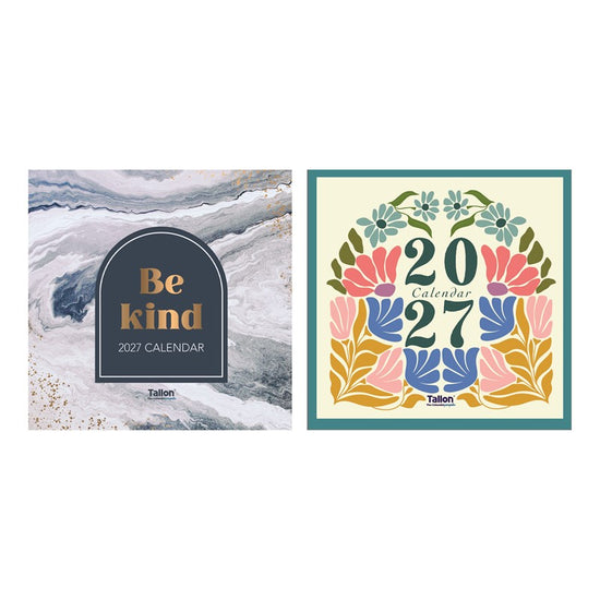 Calendar Square Flower Market & Marble 2027 12pk