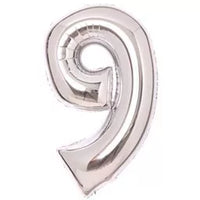 Anagram Foil Balloon Silver 34" Number 9