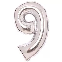 Anagram Foil Balloon Silver 34" Number 9