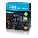 LED Snowing Icicle Lights White 480pk