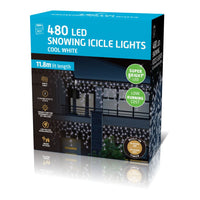 LED Snowing Icicle Lights White 480pk