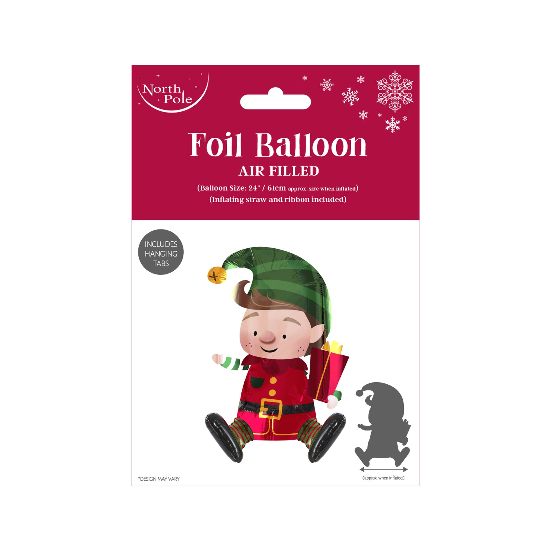 Sitting Elf 19" Air Fill Foil Balloon