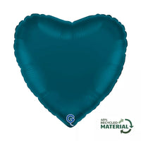Grabo Satin Petrol Blue 18" Heart Foil Balloon