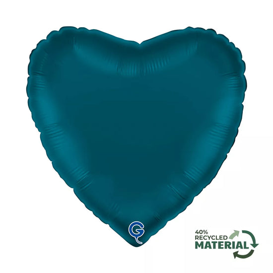 Grabo Satin Petrol Blue 18" Heart Foil Balloon