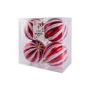 Glitter Candy Baubles 80mm 4pk