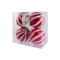 Glitter Candy Baubles 80mm 4pk