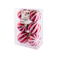 Glitter Candy Baubles 60mm 6pk