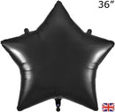 Oaktree Foil Balloon Black Star 36"