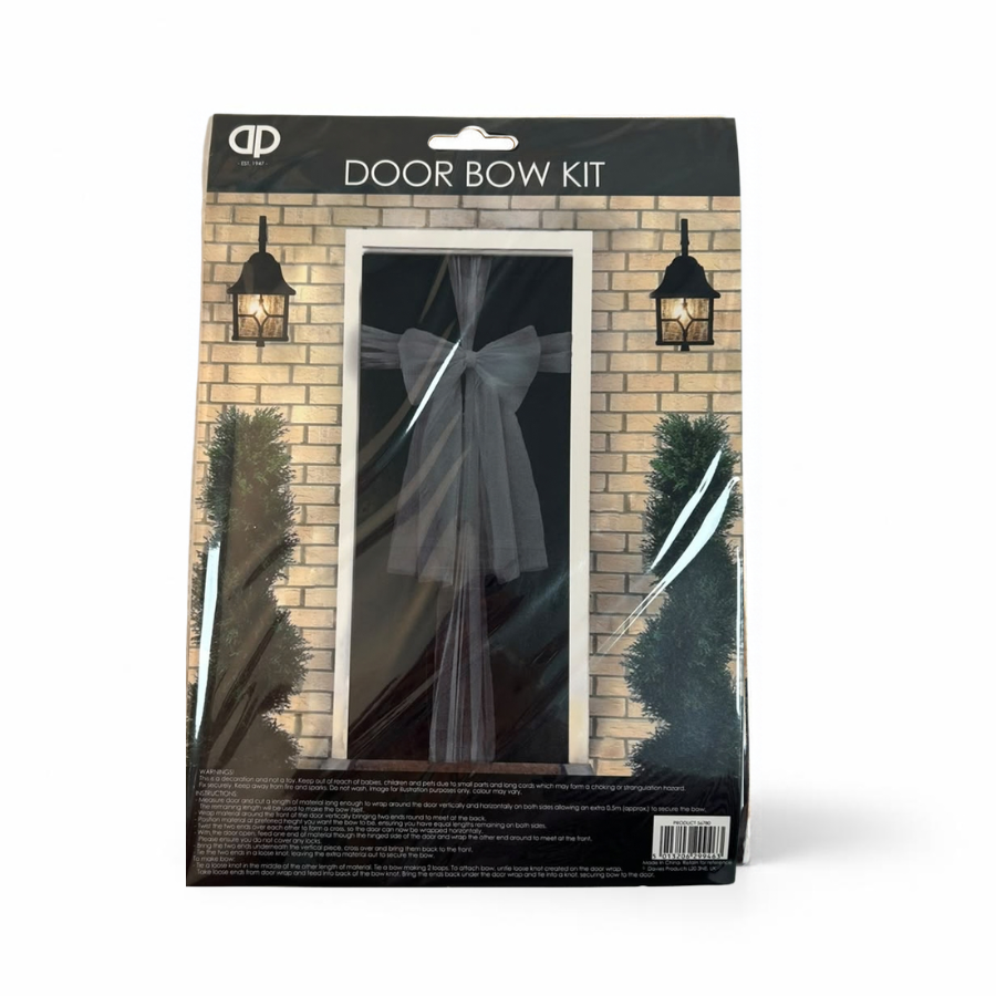Organza Door Bow Kit Silver