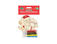 Colour Your Own Christmas Wooden Characters 3pk
