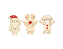 Colour Your Own Christmas Wooden Characters 3pk