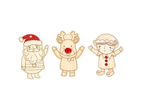 Colour Your Own Christmas Wooden Characters 3pk