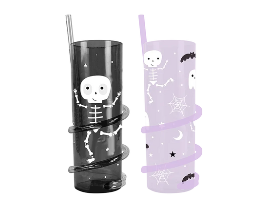 Halloween Spiral Straw Tumbler (Design May Vary)