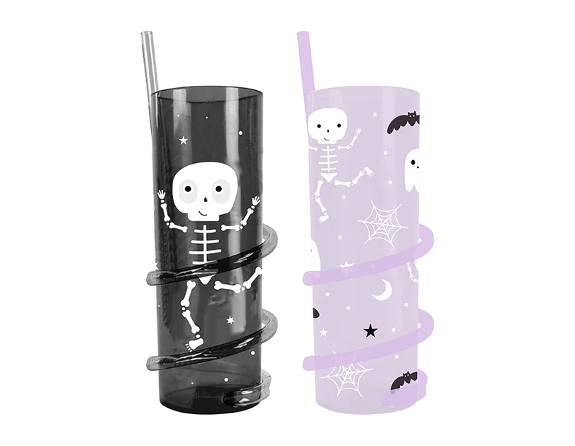 Halloween Spiral Straw Tumbler (Design May Vary)