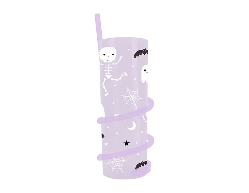 Halloween Spiral Straw Tumbler (Design May Vary)