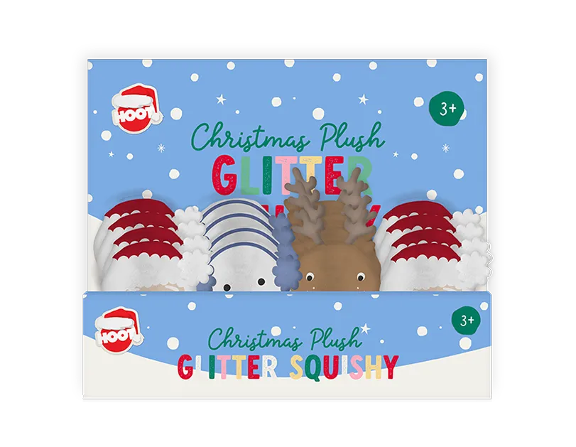 Christmas Plush Glitter Squishies 24pk