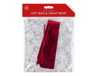 Christmas Cellophane Bag W/Gaint Bow 24pk