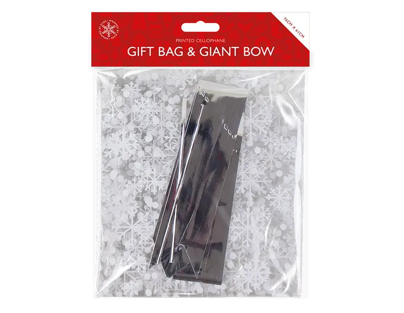 Christmas Cellophane Bag W/Gaint Bow 24pk