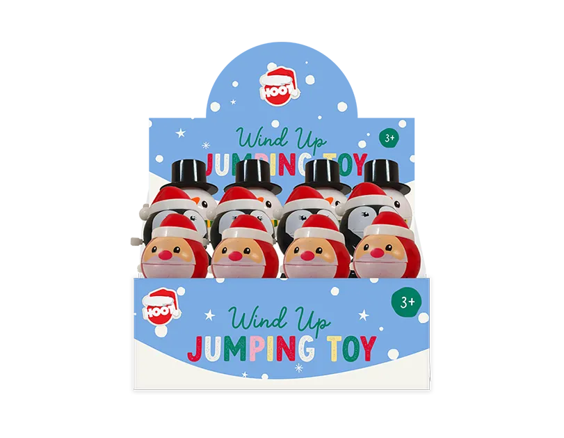 Christmas Wind Up Jumping Toy 24pk
