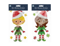 Christmas Elf Gel Window Sticker 24pk