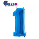 Grabo Foil Balloon Blue 40" Number 1