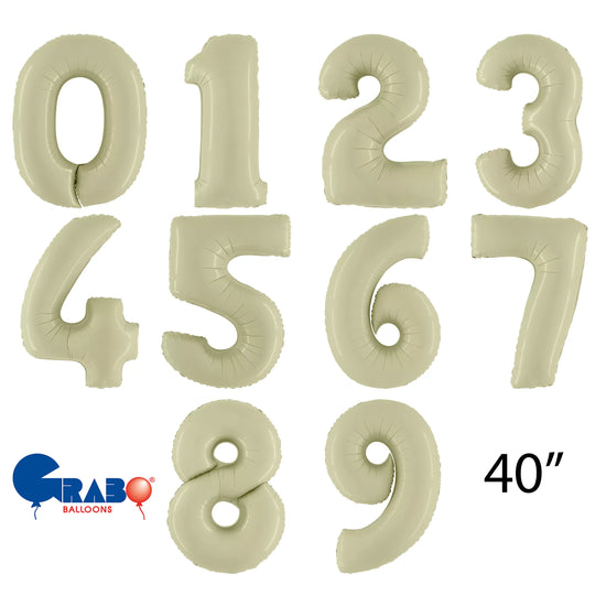 Grabo Foil Balloon Olive Green 40" Numbers 0-9