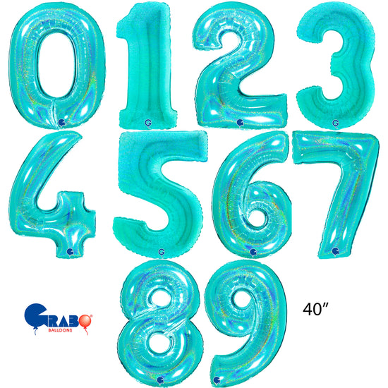 Grabo Foil Holo Glitter Tiffany 40" Numbers 0 - 9